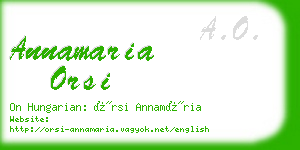 annamaria orsi business card